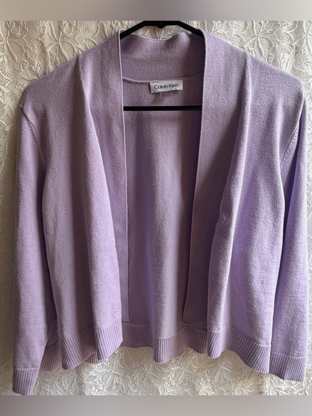 Calvin Klein Lavender Open-Front Women's Sweater Plus Size 2X